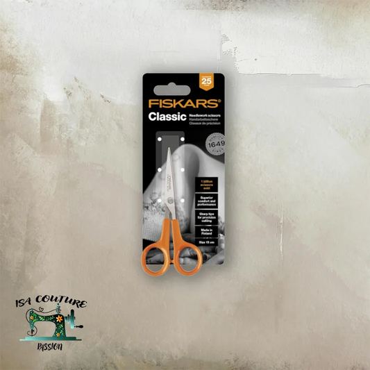 Fiskars Ciseaux de Précision, Classic, Longueur : 13 cm, Pour Droitiers, Lame en Acier Inoxydable/Manche en Plastique, Orange - Isa couture passion