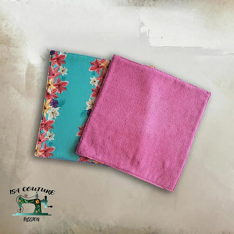 Coffret cadeau cuisine zéro déchet avec essuie-tout lavables colorés à motifs floraux et unis roses, accessoires réutilisables écologiques pour cuisine durable