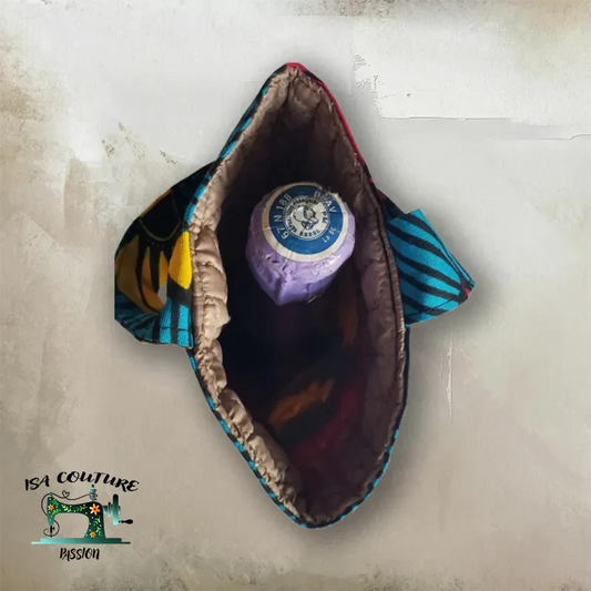 porte bouteille élégant en tissu coloré avec poignée pour bouteille standard