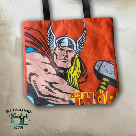 🦸♀️✨ Sac à Main Marvel – Spider-Man & Thor (39 x 39 cm) - Isa couture passion