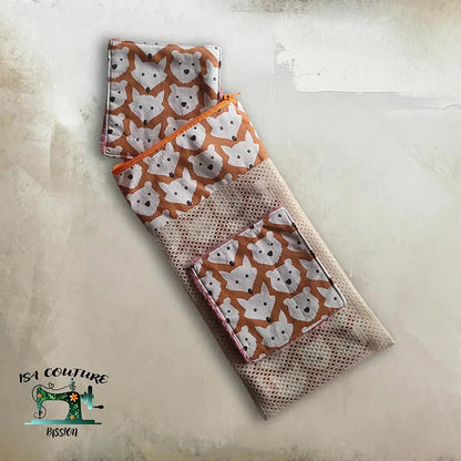 Filet de lavage écologique avec motifs animaux pour coffret bébé zéro déchet, coton biologique et bambou.