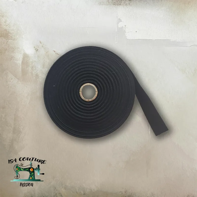 Bande Élastique Noir 25 mm – Extra Résistant Gros Grain