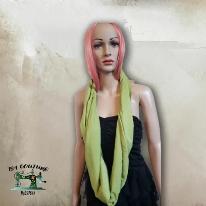 snood léger vert clair pour femmes, accessoire d'été polyvalent et tendance de la collection de snoods d'été