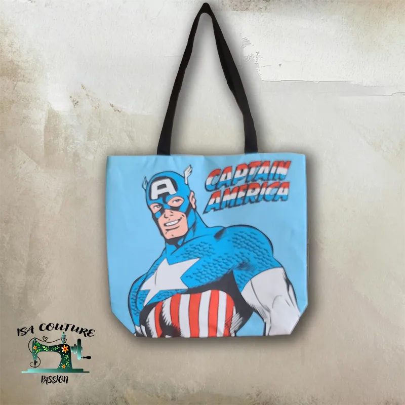 🦸♀️✨ Sac à Main Marvel – captain américa et iron man (39 x 39 cm)