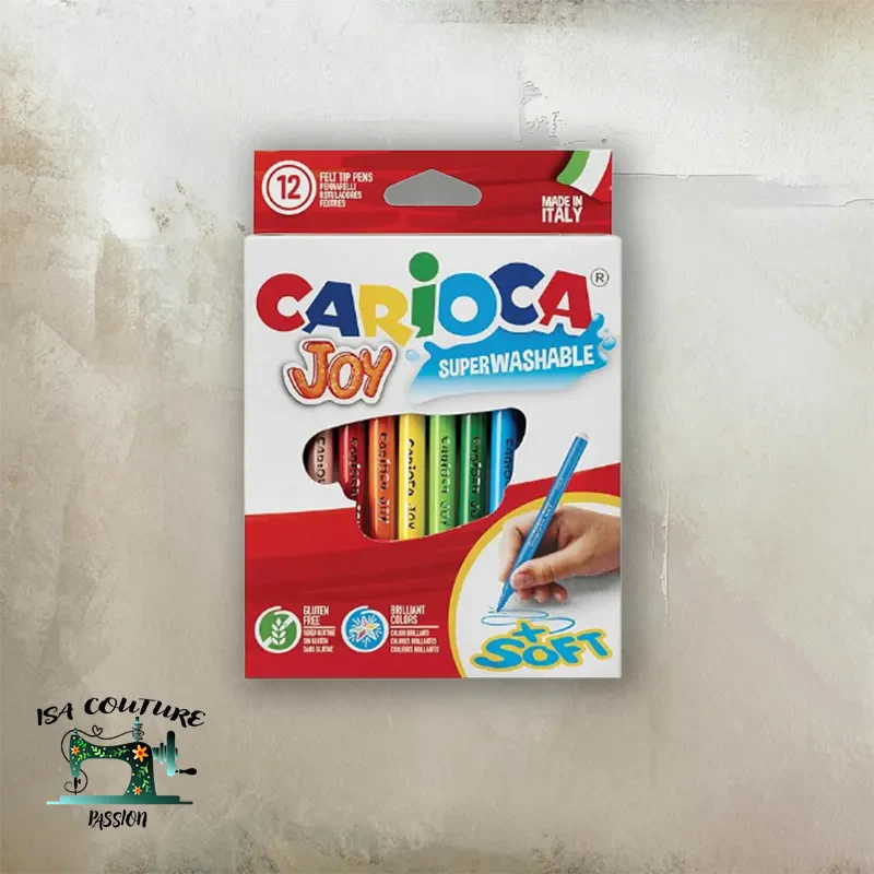 Boîte de 12 feutres lavables Carioca Joy pour tapis de coloriage géant enfants.