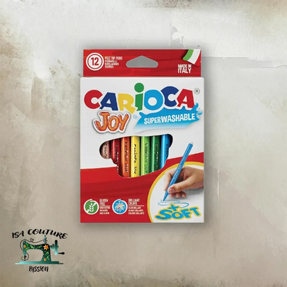 Boîte de 12 feutres lavables Carioca Joy pour tapis de coloriage géant enfants.