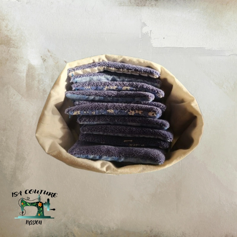 Lot de 9 cotons lavables avec panier – Doux et absorbant