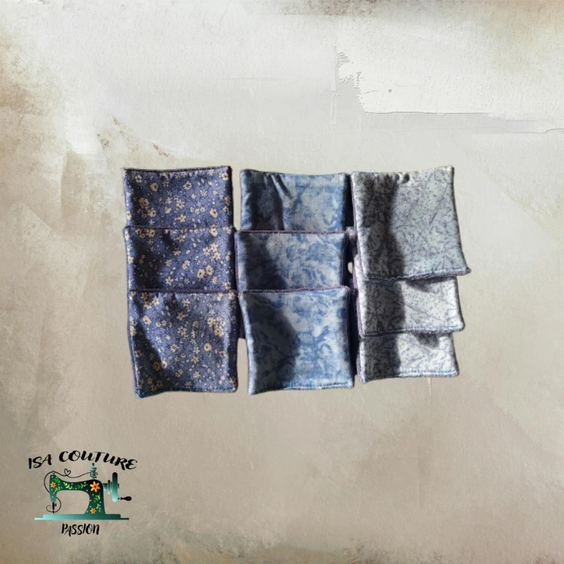 Lot de 9 cotons lavables doux et absorbants 🧼 avec panier en coton 🌿, réutilisables et pratiques pour une routine zéro déchet.