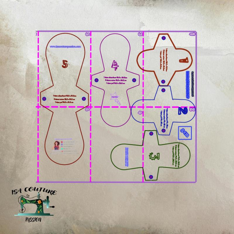 patron ped couture shl 5 tailles