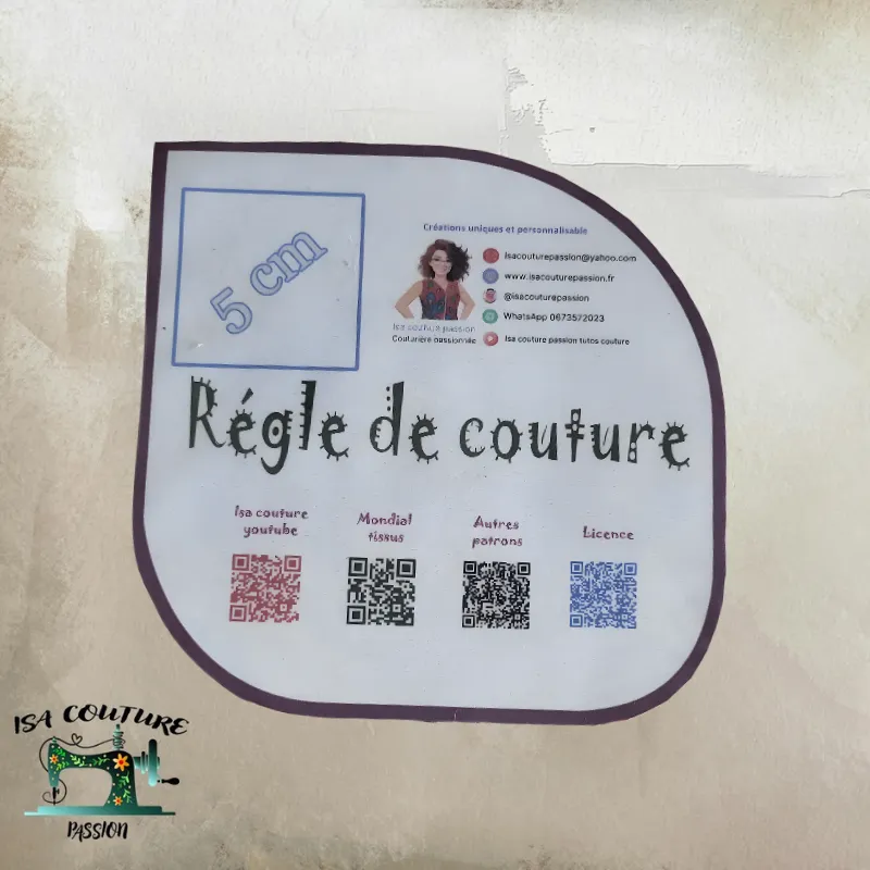 Gabarit de couture multi-arrondis et angle droit à imprimer par Isa Couture Passion.