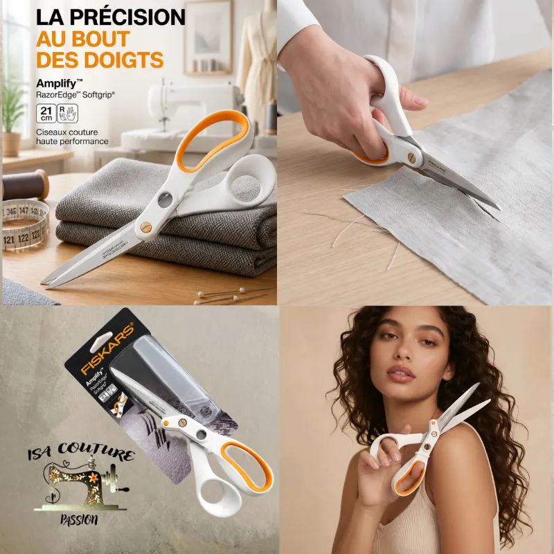 Ciseaux Fiskars Amplify RazorEdge 21 cm pour tissus épais