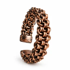 Bracelet jonc rigide en cuivre massif Elyne pour homme et femme.