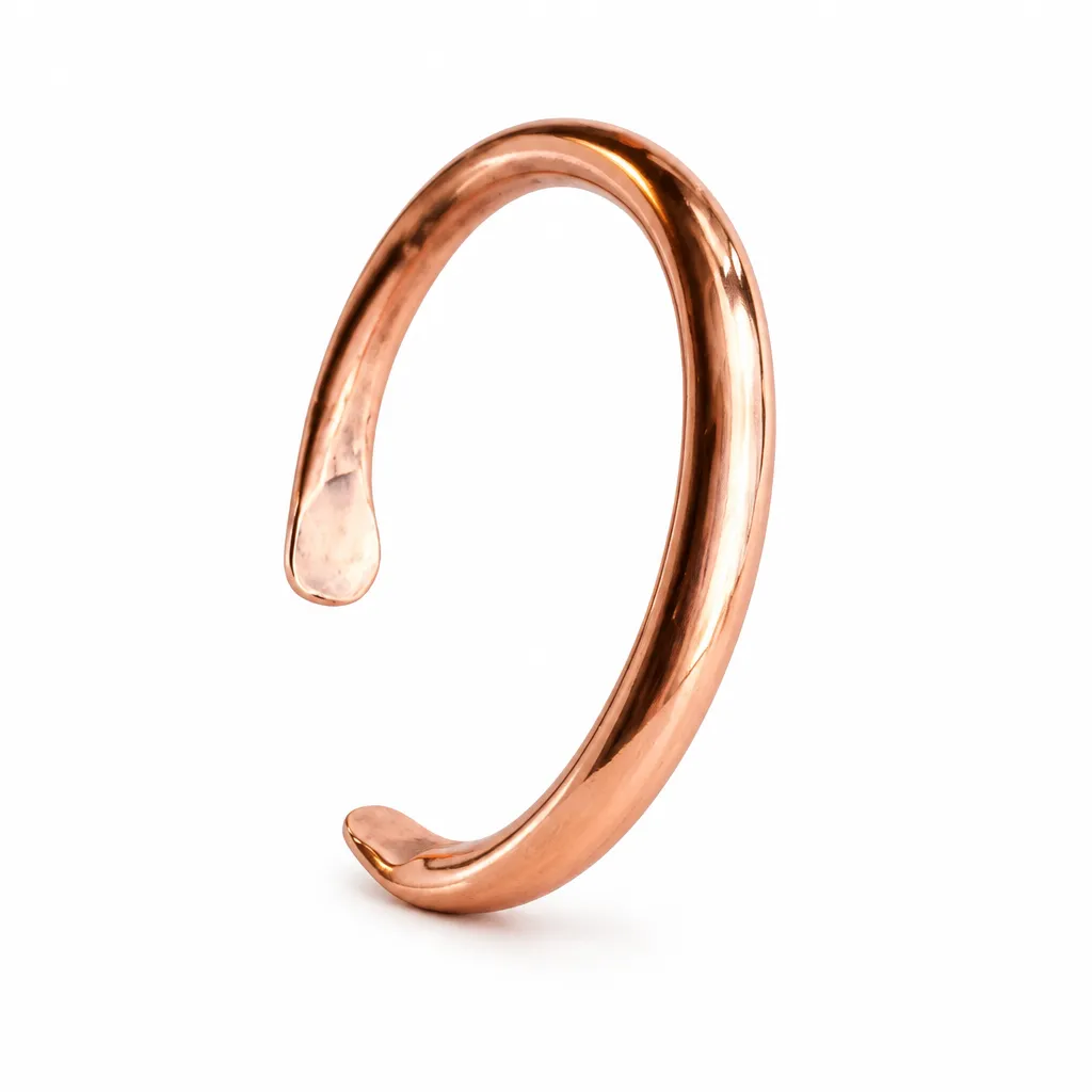 Bracelet jonc rigide en cuivre massif Elyne pour homme et femme.