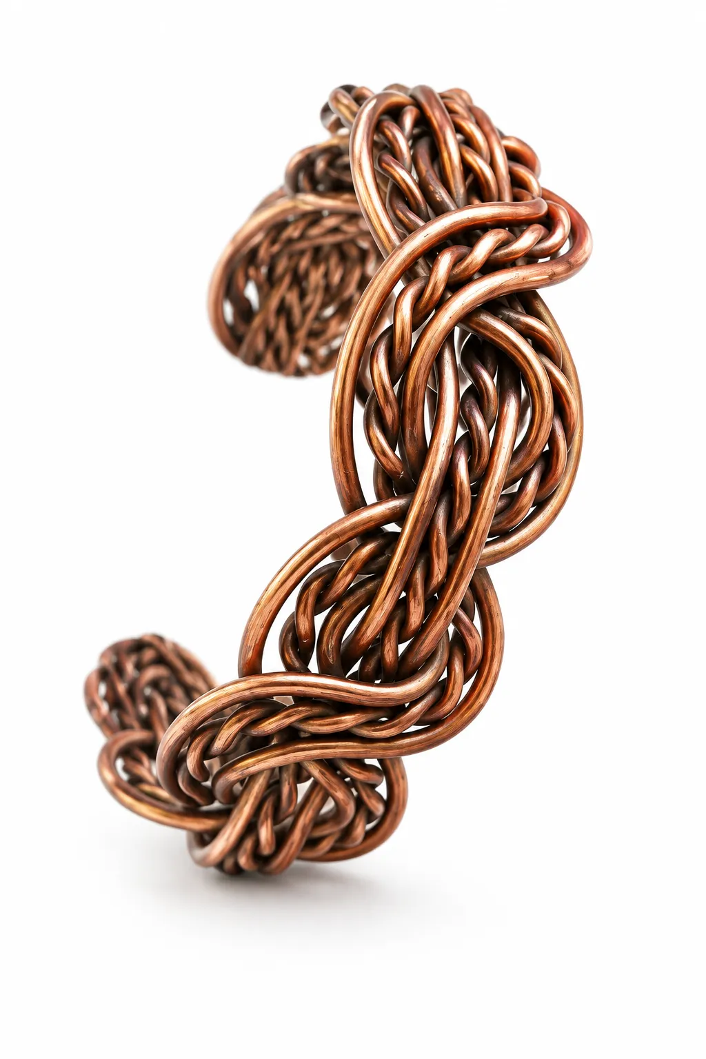 Bracelet jonc rigide en cuivre massif Elyne pour homme et femme.